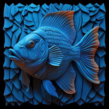 3D model Blue oranda fish (STL)